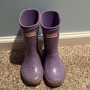 Hunter Kids Sparkly Purple Rain Boots